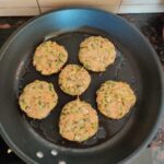 7. put some frying oil into a pan and add the patties